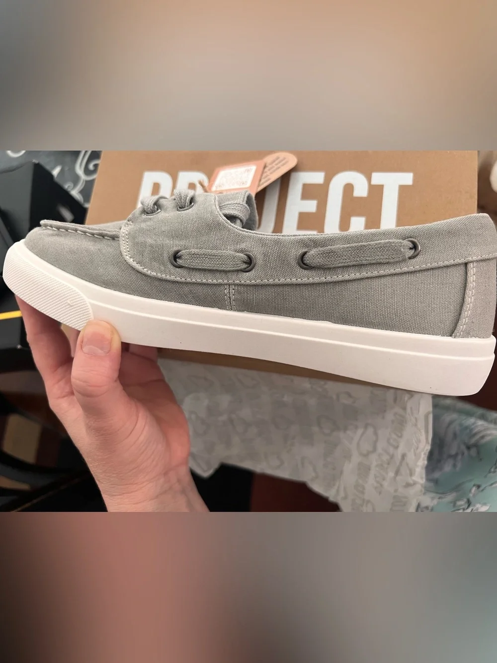 Men’s Gray Canvas Deck Shoes
